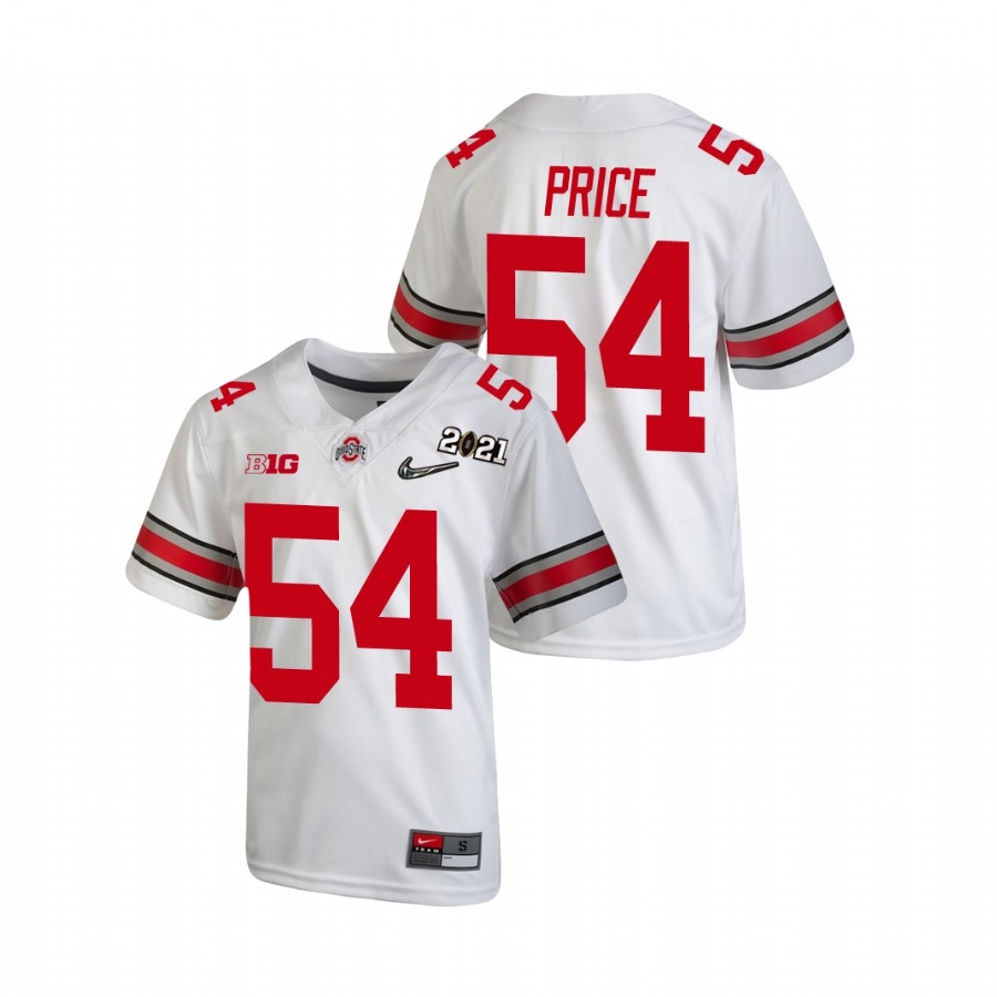 Ohio State Buckeyes Youth NCAA Billy Price #54 White Champions 2021 National College Football Jersey NUS7349BF